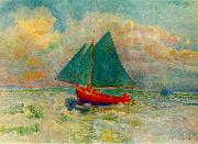 Odilon Redon Red Boat with a Blue Sail China oil painting reproduction